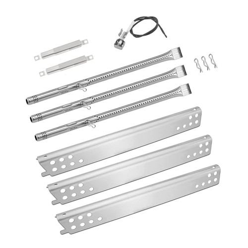 YIHAM KZ917 Grill Replacement Parts for Charbroil Advantage 3 Burner 463343015 466343015 463642116 Performance 463436815 463335115 463435115 Heat Shield + Burner Tube + Crossover + Igniter
