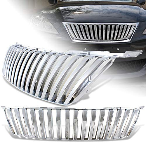 EPARTS Chrome Polished Vertical Front Bumper Hood Grill Grille Fit For 2006-2008 Lexus IS250 IS350
