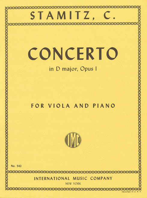 STAMITZ, C. Concerto for viola and piano in D major, Opus 1 (No.542) STAMITZ, C. Concerto for viola and piano in D major, Opus 1 (No.542)