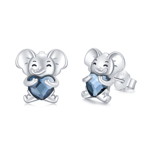 Elephant Earrings Sterling Silver Cute Animal Crystal Earrings Hypoallergenic Studs Earrings for Sensitive Ears Elephant Jewelry Gifts for Women Girls Elephant Earrings Sterling Silver Cute Animal Crystal Earrings Hypoallergenic Studs Earrings for Sensitive Ears Elephant Jewelry Gifts for Women Girls