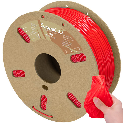 DURAMIC 3D TPU Filament 1.75mm Red, TPU Flexible Filament 95A, Soft TPU 3D Printing Filament, 1kg Spool, Dimensional Accuracy +/- 0.05mm, Red 1 Pack