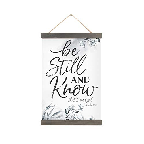 P. Graham Dunn Be Still and Know Floral 27 x 17 Canvas and Wood Decorative Banner Art