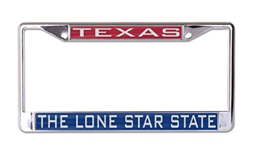 WinCraft Texas The Lone Star State 6x12 inch Inlaid Acrylic Metal License Plate Frame