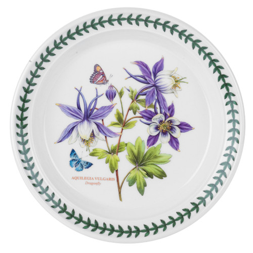 Portmeirion Exotic Botanic Garden 8.5 Inch Salad Plate with Dragonfly Motif | Dishwasher, Microwave, and Oven Safe | Fine Earthenware | Made in England