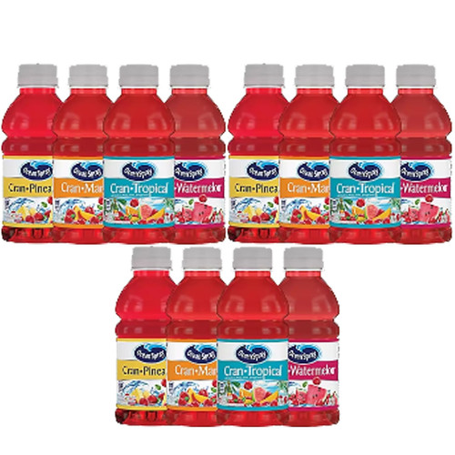 Ocean Spray Tropical Variety Pack | Cran Mango, Cran Watermelon, Cran Pineapple and Cran Tropical |12 ct./10 oz. Ocean Spray Tropical Variety Pack | Cran Mango, Cran Watermelon, Cran Pineapple and Cran Tropical |12 ct./10 oz.