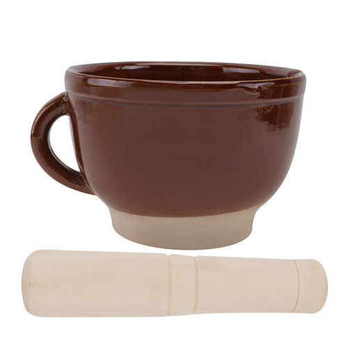 Yardwe 1set Thunder Bowl Garlic Mortar Garlic Mincer Garlic Press Rocker Suribachi Mortar and Pestle Garlic Grinding Bowl Ceramic Mortar and Pestle Pesto Grinder Baby Wooden Ceramics