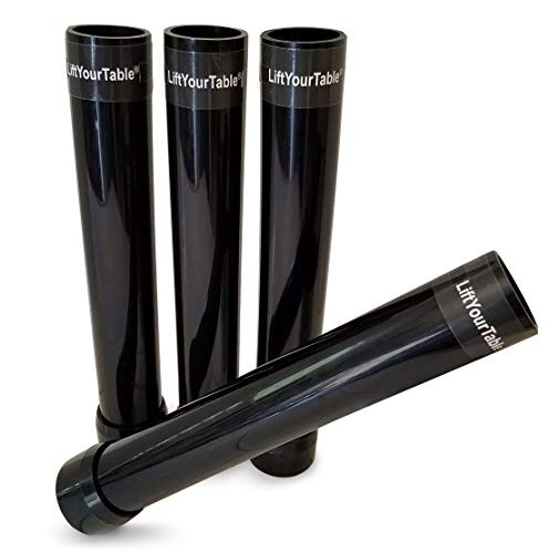 Lift Your Table Folding Table Risers Extenders - Converts Folding Tables To Kitchen Counter Height Work Surface, Original Re-positionable Foot, Standard Size, Black