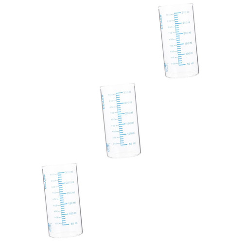 Luxshiny 3pcs High Borosilicate Glass Drink Containers Beaker Measuring Cups Multipurpose Glass Cup Liquid Measuring Cups Coffee Glass Cups Beverage Cup Home Drink Cup Child Scale