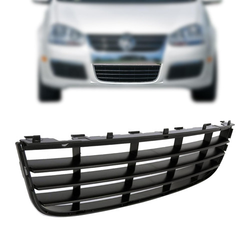 Perfit Liner New Replacement Parts Front Black Bumper Grille Grill Compatible With 2005-2010 Volkswagen Jetta Fits VW1036106 1K0853677C