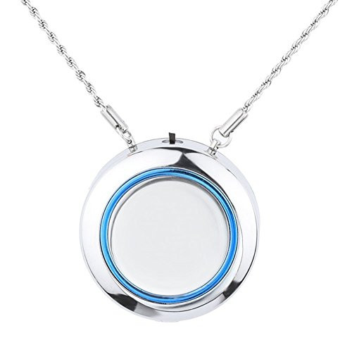 Woolala Personal Wearable Air Purifier Necklace/Mini Portable Air Freshner Ionizer/Negative Ion Generator/Low Noise for Adults Kids - Silver