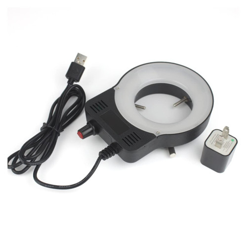 XuuSHA Handheld Digital Microscope Accessories LED USB Output Adjustable DC 5V Iluminator Lamp for Industry Stereo Microscope Microscope Accessories (Color : Black with Adapter)