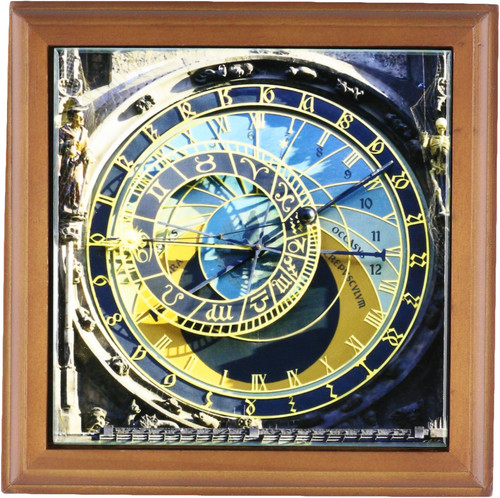 3dRose ft_81259_1 Astronomical Clock, Orloj, Prague, Czech Republic-EU06 THA0021-Tom Haseltine-Framed Tile, 8 by 8"