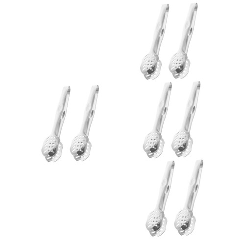 BESTOYARD 8 Pcs Food Tongs Steak Grilling Tong Portable Grill Tong Multi-function Cooking Tong Convenient Bbq Tong Bakery Food Tong - Food Tong Clip Stainless Steel Barbecue