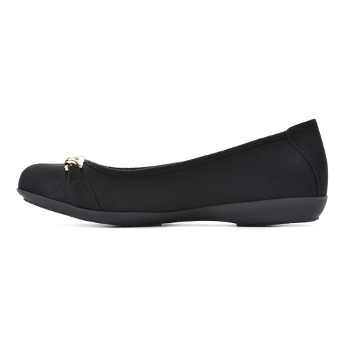 CLIFFS BY WHITE MOUNTAIN Women's Charmed Flat, Black/Suedette, 9.5 M