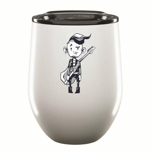 Punk Guy Guitar Gift for Musicians Gift for Music Lovers 12oz Wine Tumbler Cup
