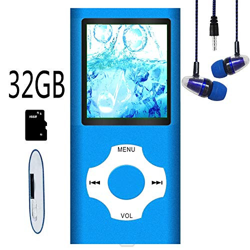 MP3 Player / MP4 Player, Hotechs MP3 Music Player with 32GB Memory SD Card Slim Classic Digital LCD 1.82'' Screen Mini USB Port with FM Radio, Voice Record