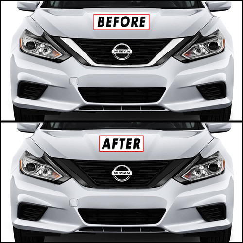 SlickMod Chrome Delete Blackout Vinyl Overlay for 2016-2018 Nissan Altima Front Grill Trim (Matte Black)