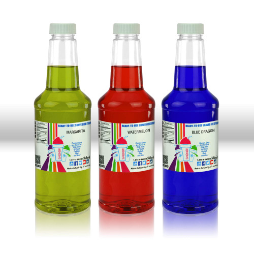 SNOWIE - Premium Shaved Ice Snow Cone Syrup Ready To Use 3 pack (Party Pack)