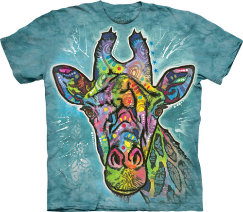 The Mountain Russo Giraffe Adult T-Shirt, Teal, Medium The Mountain Russo Giraffe Adult T-Shirt, Teal, Medium