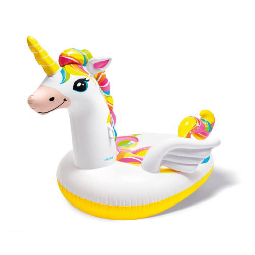 Intex: Mega Unicorn Inflatable Pool Island Float - (57291EP) Inflated 99in L x 64in W x 57in H, Colorful Unicorn Water Pool Float, 440 lbs. Max Weight Capacity