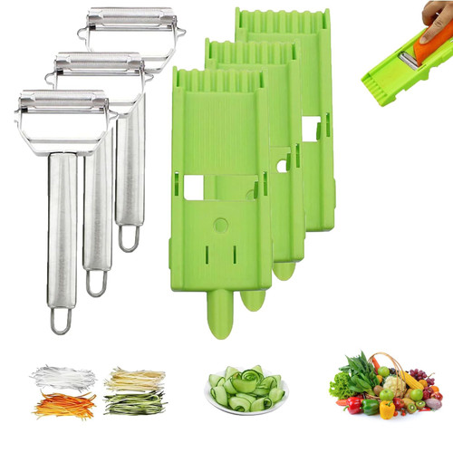 Zestio Peeler, Multi Potato Peeler, Multi Double Knife Peeler, Potato Apple Vegetable Peelers For Kitchen, Vegetable Cutter, Fruit Slicer (3 set)