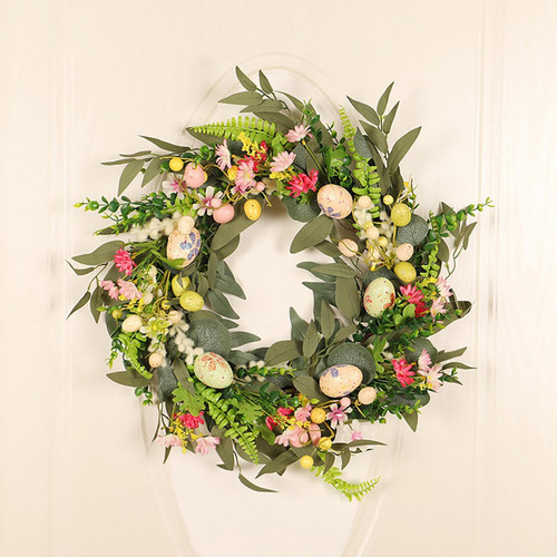 18 Inch Easter Wreaths for Front Door, Easter Eggs Berries Wreath with Artificial Green Leaves, Easter Decorations Summer, Spring Wreath Home Decor (A) 18 Inch Easter Wreaths for Front Door, Easter Eggs Berries Wreath with Artificial Green Leaves, Easter Decorations Summer, Spring Wreath Home Decor (A)