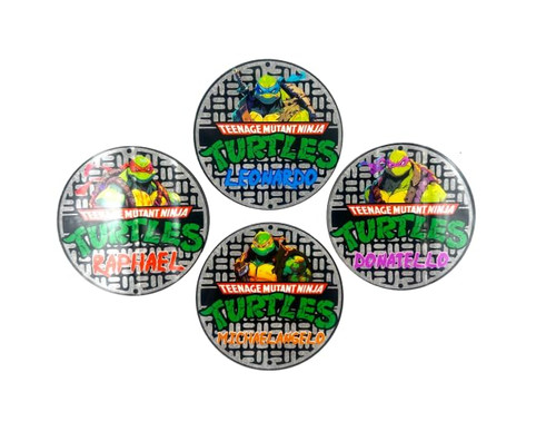 Teenage Ninja Turtles Coasters - TMNT Drink Coasters - Michaelangelo, Leonardo, Raphael, Donatello - Ninja Turtles Gifts - Mutant