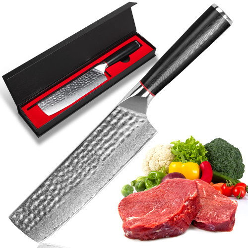 BILLION DUO Nakiri Knife, Damascus Kitchen Knife Cleaver 7 Inch - Japanese VG10 Steel 67 Layer Damascus Chef Knife, Razor Sharp Professional Chefs Knife for Home Cooking,Restaurant Kitchen BILLION DUO Nakiri Knife, Damascus Kitchen Knife Cleaver 7 Inch - Japanese VG10 Steel 67 Layer Damascus Chef Knife, Razor Sharp Professional Chefs Knife for Home Cooking,Restaurant Kitchen