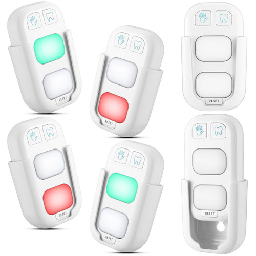 Copkim 4 Pcs Toothbrushing Timer for Kids, 2 Minutes Teeth Brushing and 20 Seconds Hand Washing Timer, Color Indicator Light Stick on Bathroom Timer for Children Training Coach