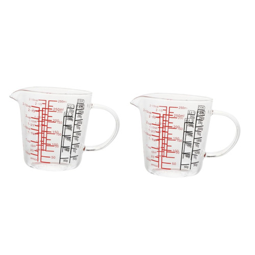 Zerodeko 2 Pcs Glass Measuring Cup Glass Milk Pitcher Cup Clear Espresso Mugs Glass Espresso Mugs Italian Espresso Cups Milk Glass Cup Beer Mugs Juice Cup Glass Cups Milk Cup Coffee Creamer
