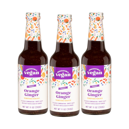 Irresistible Vegan Orange Ginger Organic Teriyaki Sauce Sweet Tamari Soy Sauce Low Sodium Teriyaki Sauce 11oz - 316g (11oz, 3)
