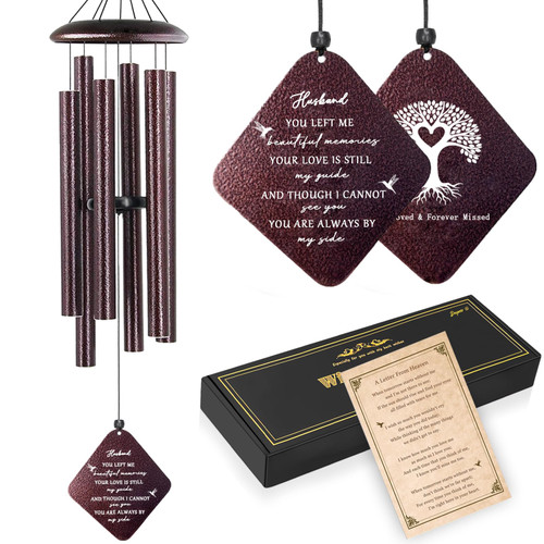 Doopeer Memorial Gifts for Loss of Husband, 32" Sympathy Wind Chimes for Loss of Husband, Loss of Husband Sympathy Gift, Remembrance/Bereavement Gifts for Loss of Husband