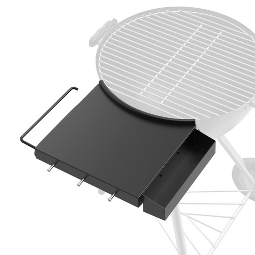 SafBbcue Grill Side Table Shelf for 18" Charcoal Kettle Grills, Weber Master-Touch 18-in Kettle Charcoal Grill Table Shelf, Weber Original 18 Inch Table, Weber BBQ 18" CCG-290 Kettle BBQ Fold Table
