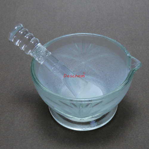 Deschem 90mm,Glass Mortar and Pestle,Diameter is 9cm,Lab Glassware