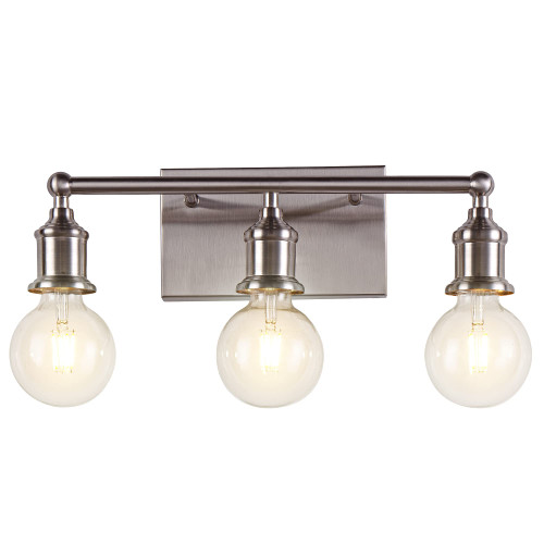 Eidonta 3-Light Vanity Light Fixture, Modern Brushed Nickel Wall Sconce Light Fixture, Industrial Bathroom Vanity Wall Lighting for Mirror, E26 Base Indoor Wall Lamps for Hallway(Bulb Not Included) Eidonta 3-Light Vanity Light Fixture, Modern Brushed Nickel Wall Sconce Light Fixture, Industrial Bathroom Vanity Wall Lighting for Mirror, E26 Base Indoor Wall Lamps for Hallway(Bulb Not Included)