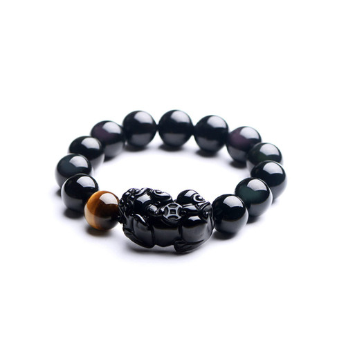 TTXSHYH Black Obsidian Bracelet,Feng Shui Black Obsidian Wealth Bracelet,Women Men Stretch Obsidian Bracelet with Pixiu Tiger Eye Stone Attract Wealth Money and Good Luck TTXSHYH Black Obsidian Bracelet,Feng Shui Black Obsidian Wealth Bracelet,Women Men Stretch Obsidian Bracelet with Pixiu Tiger Eye Stone Attract Wealth Money and Good Luck