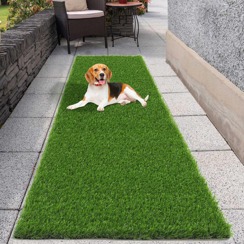 HEBE Artificial Turf Area Rug Grass Mat 2x8 Ft Fake Grass Turf Grass Pad for Dogs Artificial Grass Rug Synthetic Grass Carpet for Dog Pets Patio Garden Lawn Landscape Balcony