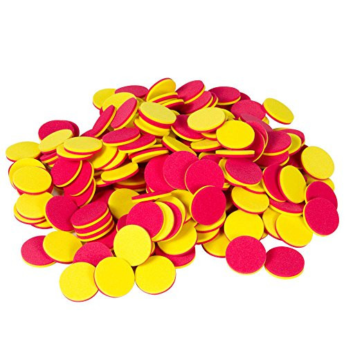 hand2mind Foam Two-Color Counters with Storage Tub for Math Practice, Counting, and Tokens (Pack of 200)