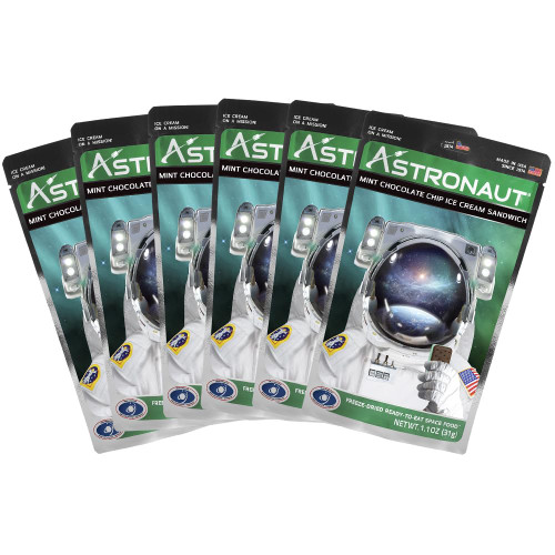 Astronaut Foods Freeze-Dried Ice Cream Sandwich, NASA Space Dessert, Mint Chocolate Chip, 6 Count Astronaut Foods Freeze-Dried Ice Cream Sandwich, NASA Space Dessert, Mint Chocolate Chip, 6 Count