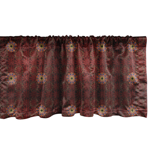 Ambesonne Oriental Window Valance, Abstract Traditional Pattern of Floral and Medallion Motifs Print, Curtain Valance for Kitchen Bedroom Decor with Rod Pocket, 54" X 12", Burgundy Ambesonne Oriental Window Valance, Abstract Traditional Pattern of Floral and Medallion Motifs Print, Curtain Valance for Kitchen Bedroom Decor with Rod Pocket, 54" X 12", Burgundy
