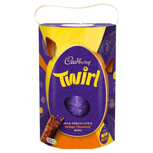 Cadbury Chocolate Twirl Orange Large Easter Egg Carton 241g