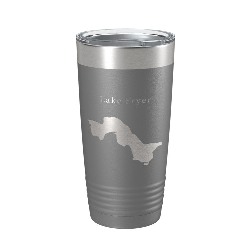 Lake Fryer Map Tumbler Travel Mug Insulated Laser Engraved Coffee Cup Texas 20 oz Dark Gray
