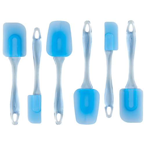 Wilton Easy-Flex Cake, Set of 6-Silicone Spatulas, 6-piece, Blue