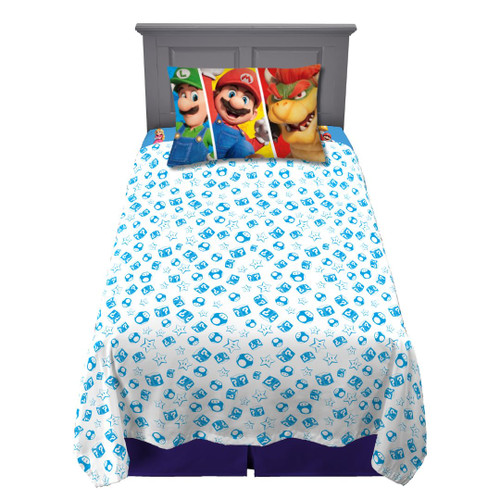 Franco The Super Mario Bros. Movie Kids Bedding Super Soft Microfiber Sheet Set, Twin, (Officially Licensed Product)
