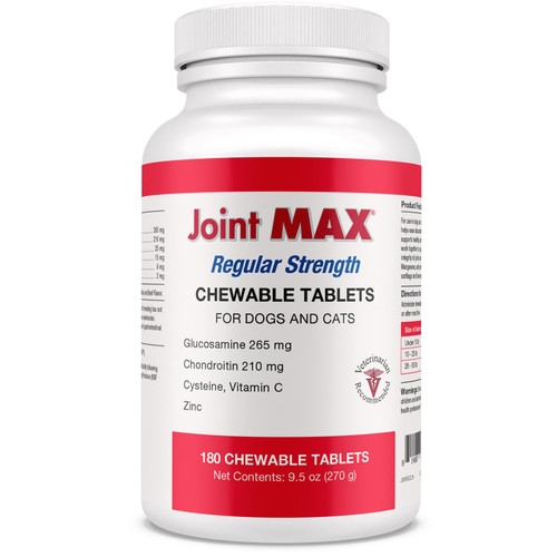 Pet Health Solutions Joint MAX Regular Strength Chewable Tablets for Cats & Dogs - Glucosamine, Chondroitin, Vitamins, Antioxidants Hip Pain Relief Support Supplement Made in USA 180
