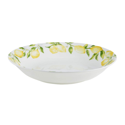 Mikasa Lemons Bone China Lightweight Chip Resistant Serving Bowl, 10-Inch, Multicolored