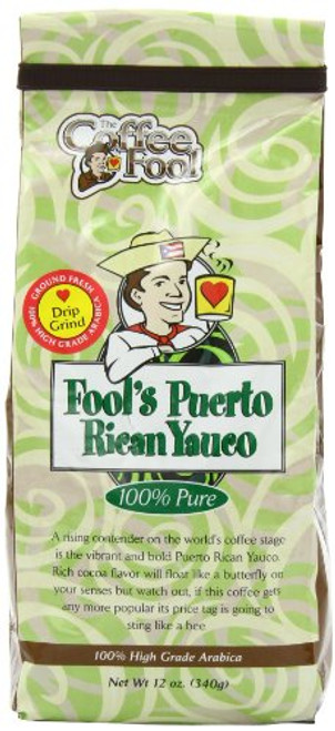 The Coffee Fool Fool's Puerto Rican Yauco, Drip Grind, 12 Ounce The Coffee Fool Fool's Puerto Rican Yauco, Drip Grind, 12 Ounce