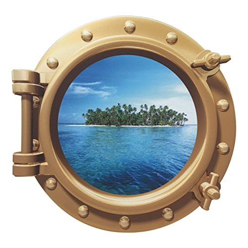 Cruise Ship Porthole Sticker - Easy Peel On Off Decal for Walls, Doors & Other Flat Surfaces