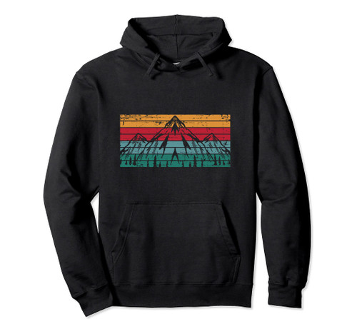 Retro Mountain Hike Hobby Hiker Gift Hiking Pullover Hoodie