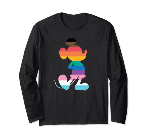 Disney Mickey Mouse Pride Inclusive Pose Rainbow Icon Fill Long Sleeve T-Shirt